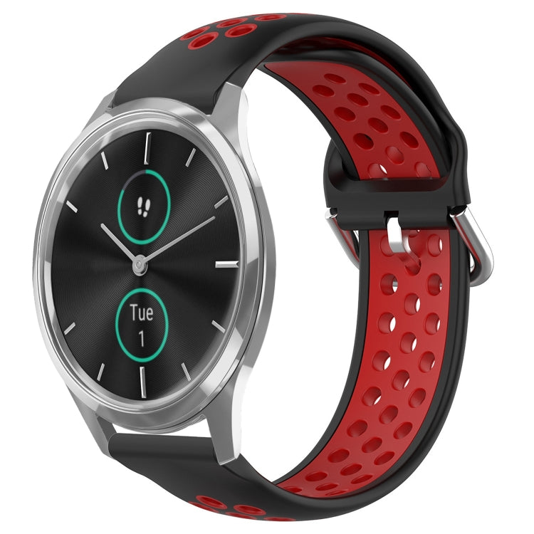 20mm Perforated Breathable Sports Silicone Watch Band, For Garmin Venu SQ, For Garmin VivoMove Style, For Garmin VivoMove Luxe