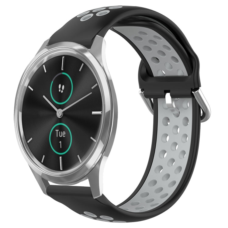 20mm Perforated Breathable Sports Silicone Watch Band, For Garmin Venu SQ, For Garmin VivoMove Style, For Garmin VivoMove Luxe
