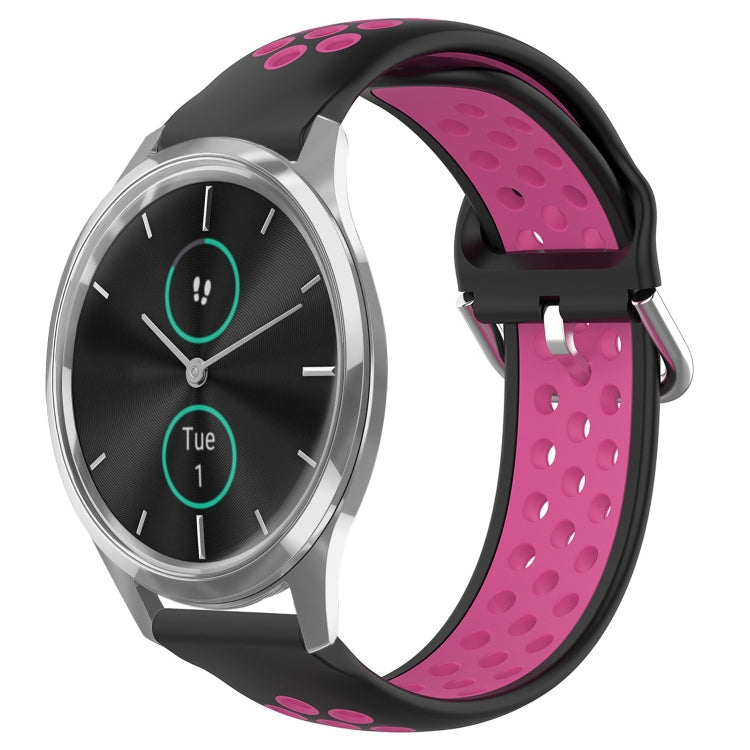 20mm Perforated Breathable Sports Silicone Watch Band, For Garmin Venu SQ, For Garmin VivoMove Style, For Garmin VivoMove Luxe