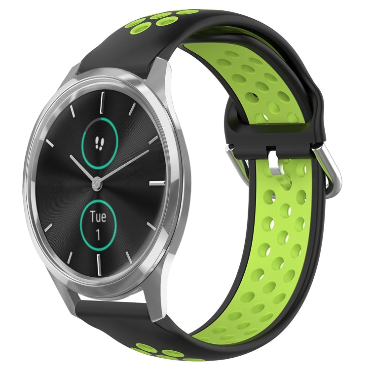 20mm Perforated Breathable Sports Silicone Watch Band, For Garmin Venu SQ, For Garmin VivoMove Style, For Garmin VivoMove Luxe