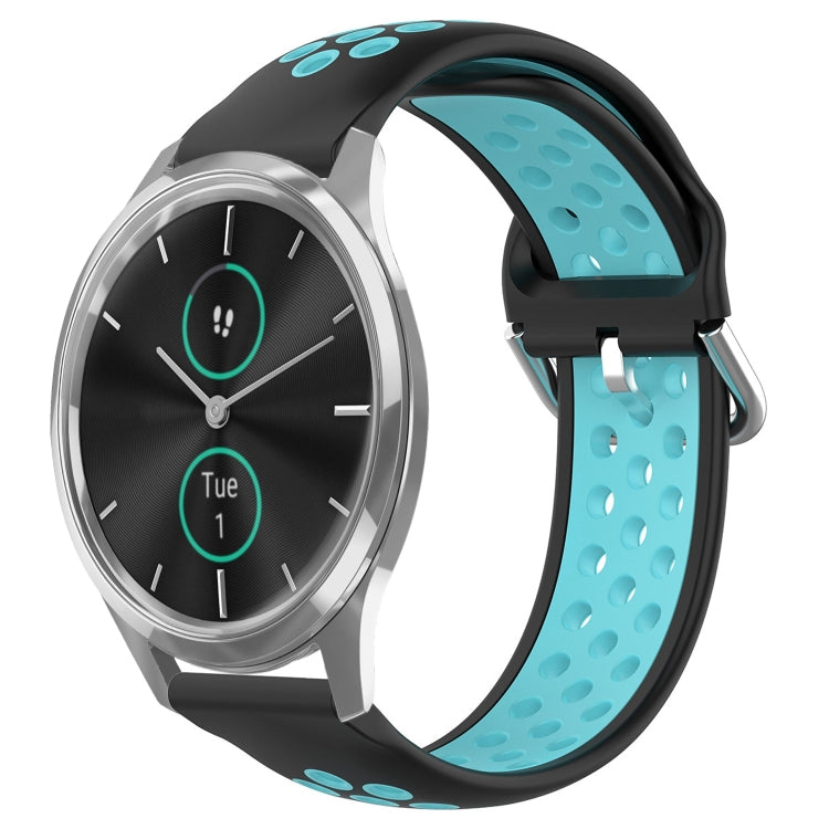 20mm Perforated Breathable Sports Silicone Watch Band, For Garmin Venu SQ, For Garmin VivoMove Style, For Garmin VivoMove Luxe