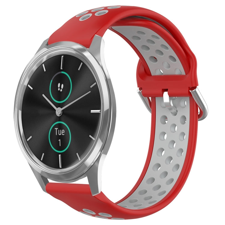 20mm Perforated Breathable Sports Silicone Watch Band, For Garmin Venu SQ, For Garmin VivoMove Style, For Garmin VivoMove Luxe