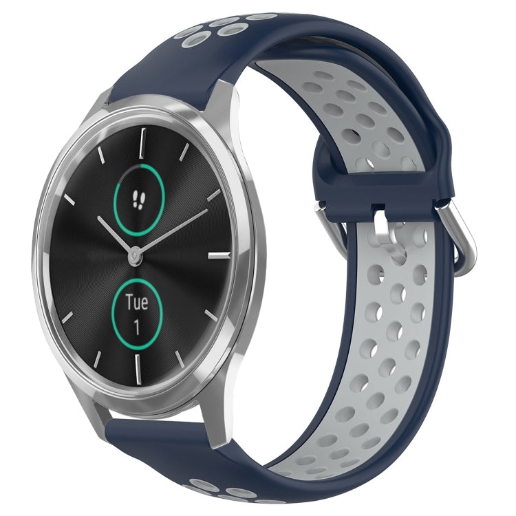 20mm Perforated Breathable Sports Silicone Watch Band, For Garmin Venu SQ, For Garmin VivoMove Style, For Garmin VivoMove Luxe