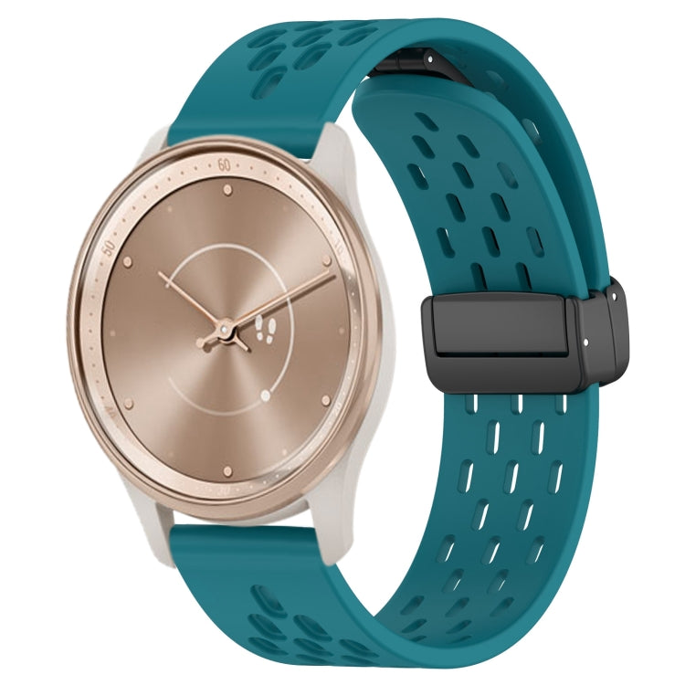 20mm Folding Magnetic Clasp Silicone Watch Band, For GarminMove Trend, For Garmin Forerunner Sq2 Music, For Garmin Forerunner Sq2