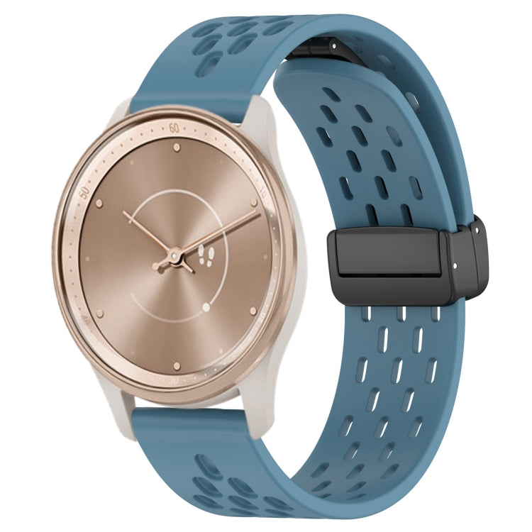 20mm Folding Magnetic Clasp Silicone Watch Band, For GarminMove Trend, For Garmin Forerunner Sq2 Music, For Garmin Forerunner Sq2