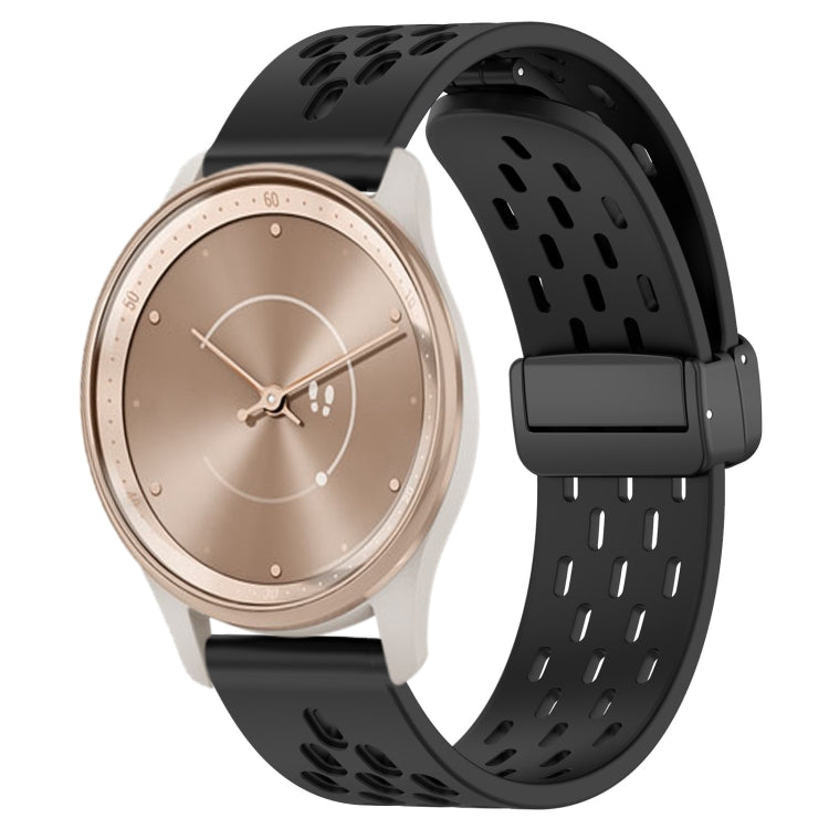 20mm Folding Magnetic Clasp Silicone Watch Band, For GarminMove Trend, For Garmin Forerunner Sq2 Music, For Garmin Forerunner Sq2