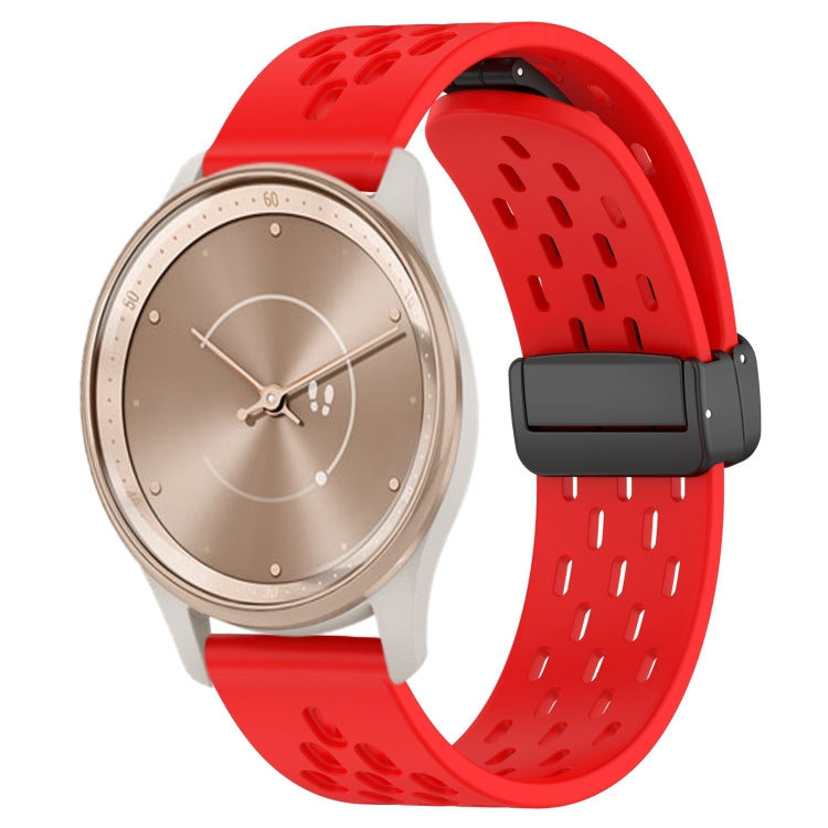 20mm Folding Magnetic Clasp Silicone Watch Band, For GarminMove Trend, For Garmin Forerunner Sq2 Music, For Garmin Forerunner Sq2