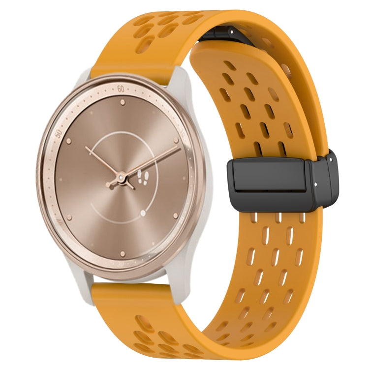 20mm Folding Magnetic Clasp Silicone Watch Band, For GarminMove Trend, For Garmin Forerunner Sq2 Music, For Garmin Forerunner Sq2