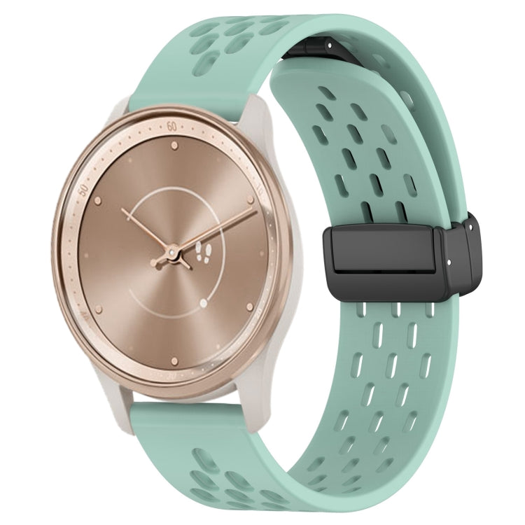 20mm Folding Magnetic Clasp Silicone Watch Band, For GarminMove Trend, For Garmin Forerunner Sq2 Music, For Garmin Forerunner Sq2