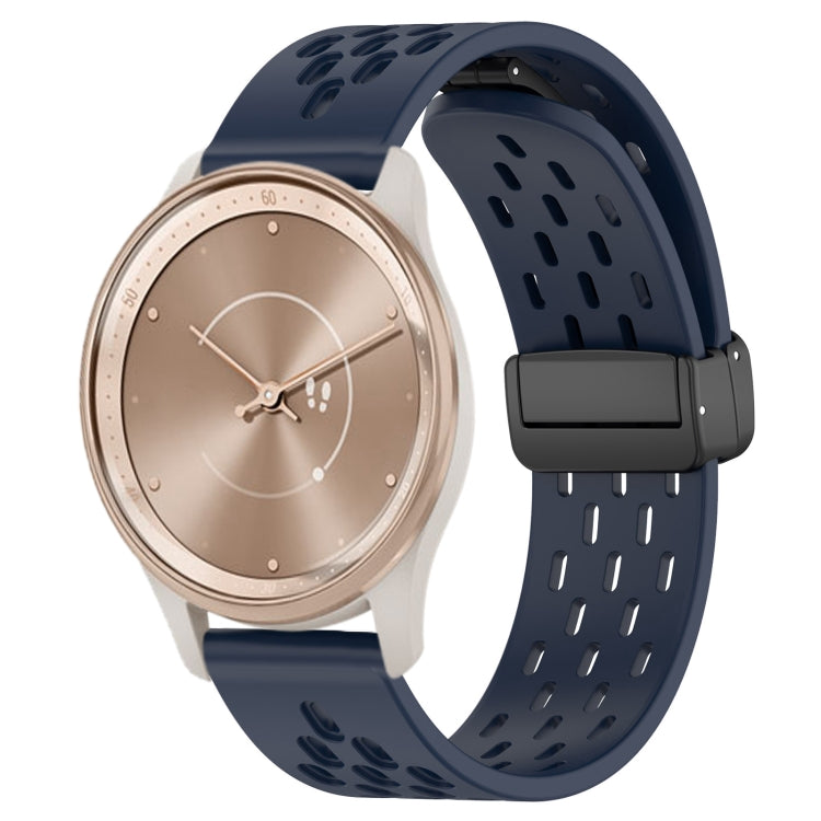 20mm Folding Magnetic Clasp Silicone Watch Band, For GarminMove Trend, For Garmin Forerunner Sq2 Music, For Garmin Forerunner Sq2