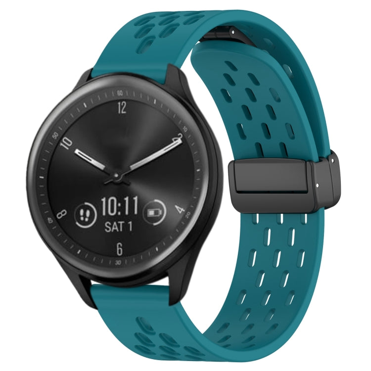 20mm Folding Magnetic Clasp Silicone Watch Band, For Garmin Forerunner 645, For Garmin Vivomove Sport, For Garmin VivoMove Style