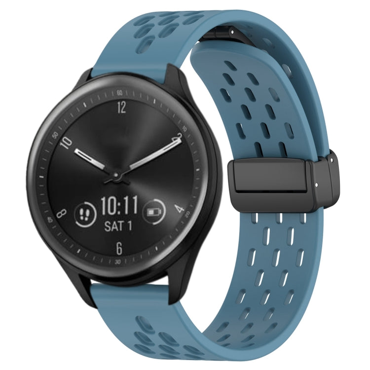 20mm Folding Magnetic Clasp Silicone Watch Band, For Garmin Forerunner 645, For Garmin Vivomove Sport, For Garmin VivoMove Style