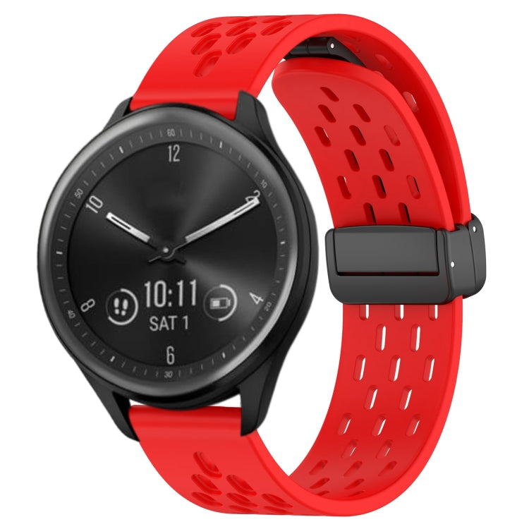 20mm Folding Magnetic Clasp Silicone Watch Band, For Garmin Forerunner 645, For Garmin Vivomove Sport, For Garmin VivoMove Style