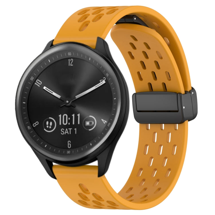 20mm Folding Magnetic Clasp Silicone Watch Band, For Garmin Forerunner 645, For Garmin Vivomove Sport, For Garmin VivoMove Style