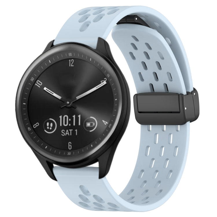 20mm Folding Magnetic Clasp Silicone Watch Band, For Garmin Forerunner 645, For Garmin Vivomove Sport, For Garmin VivoMove Style