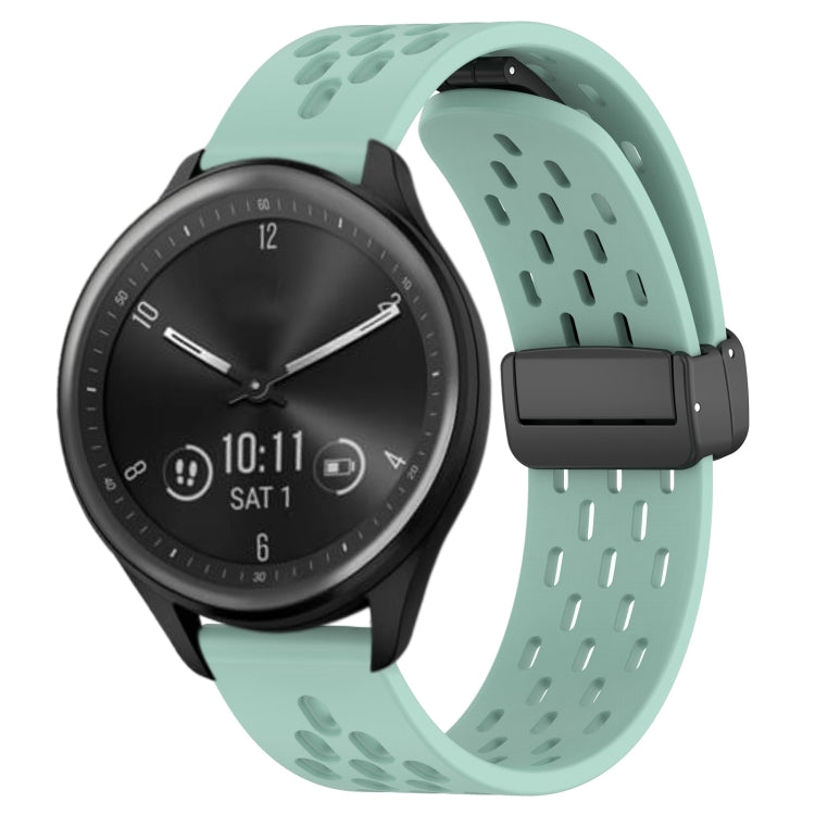 20mm Folding Magnetic Clasp Silicone Watch Band, For Garmin Forerunner 645, For Garmin Vivomove Sport, For Garmin VivoMove Style