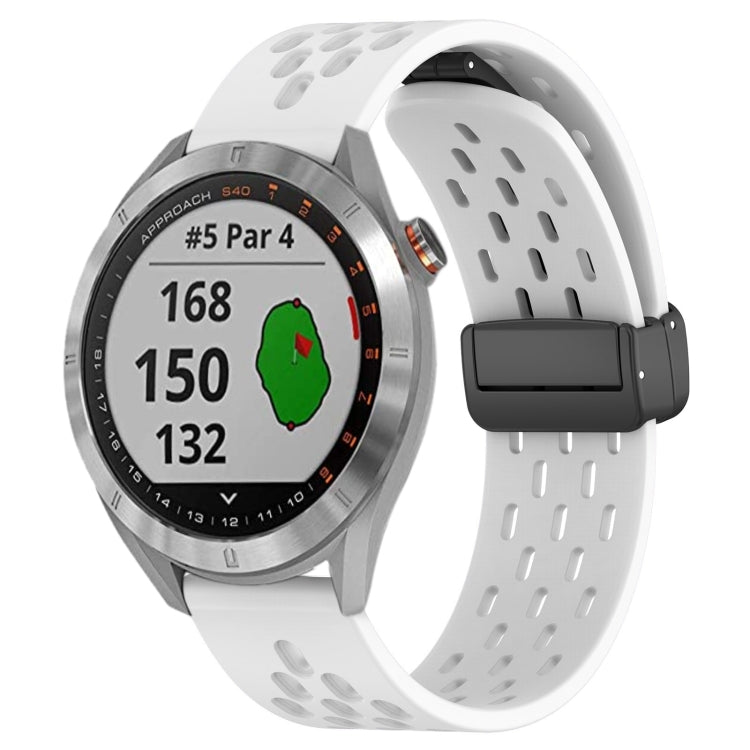 20mm Folding Magnetic Clasp Silicone Watch Band, For Garmin Venu SQ, For Garmin Forerunner 645 Music, For Garmin Approach S40