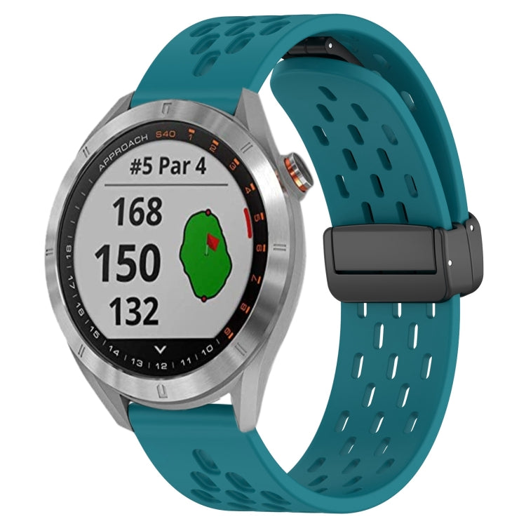 20mm Folding Magnetic Clasp Silicone Watch Band, For Garmin Venu SQ, For Garmin Forerunner 645 Music, For Garmin Approach S40