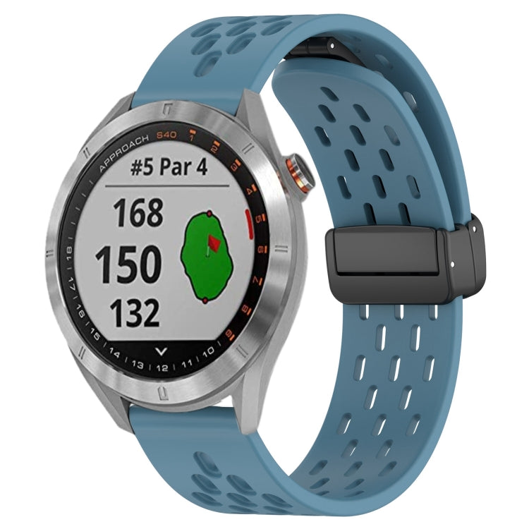 20mm Folding Magnetic Clasp Silicone Watch Band, For Garmin Venu SQ, For Garmin Forerunner 645 Music, For Garmin Approach S40