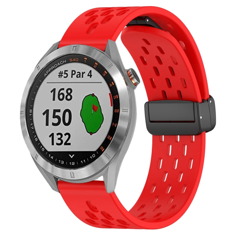 20mm Folding Magnetic Clasp Silicone Watch Band, For Garmin Venu SQ, For Garmin Forerunner 645 Music, For Garmin Approach S40