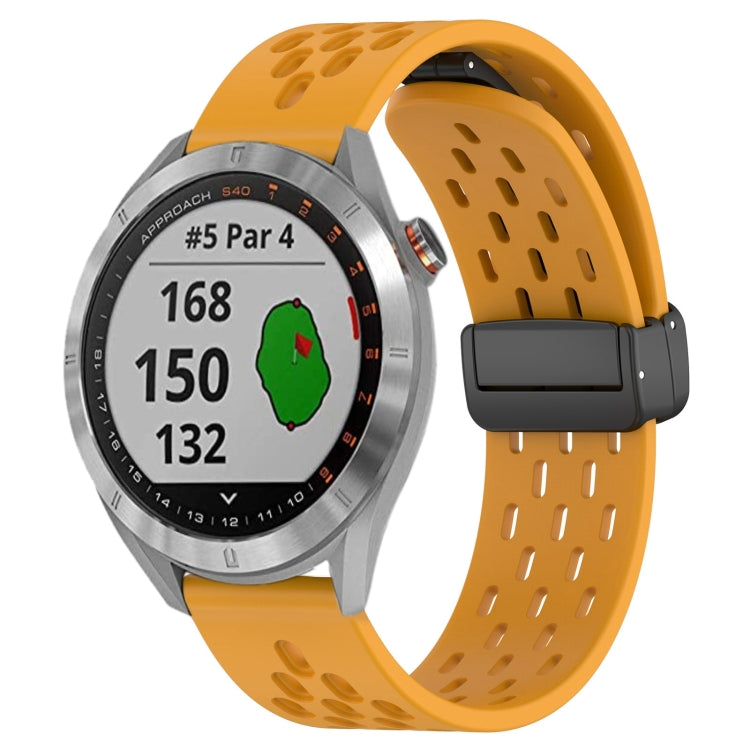 20mm Folding Magnetic Clasp Silicone Watch Band, For Garmin Venu SQ, For Garmin Forerunner 645 Music, For Garmin Approach S40