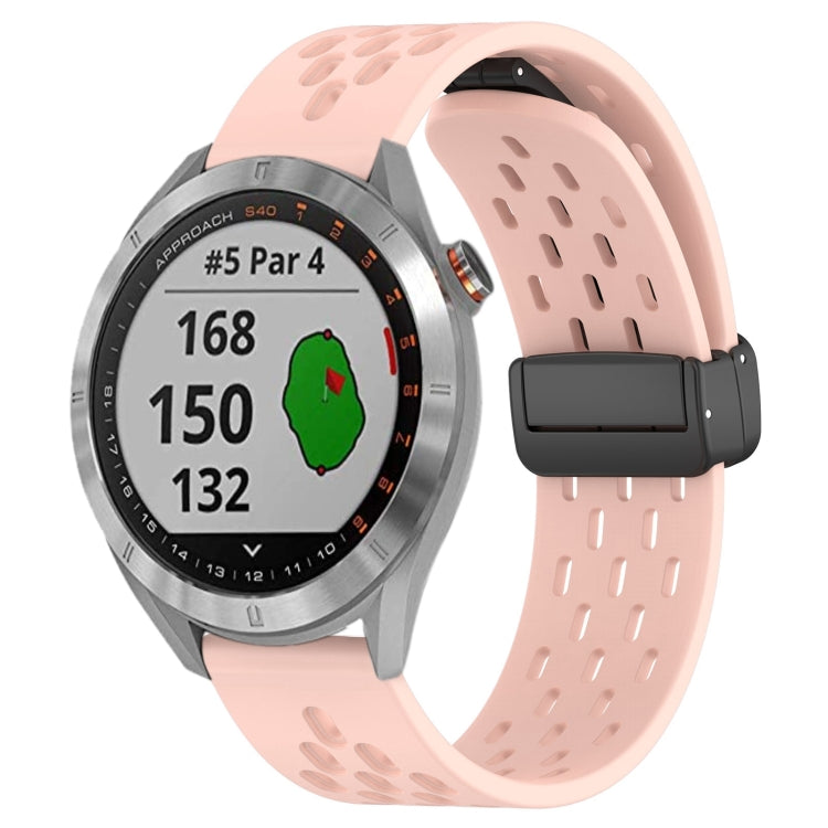 20mm Folding Magnetic Clasp Silicone Watch Band, For Garmin Venu SQ, For Garmin Forerunner 645 Music, For Garmin Approach S40