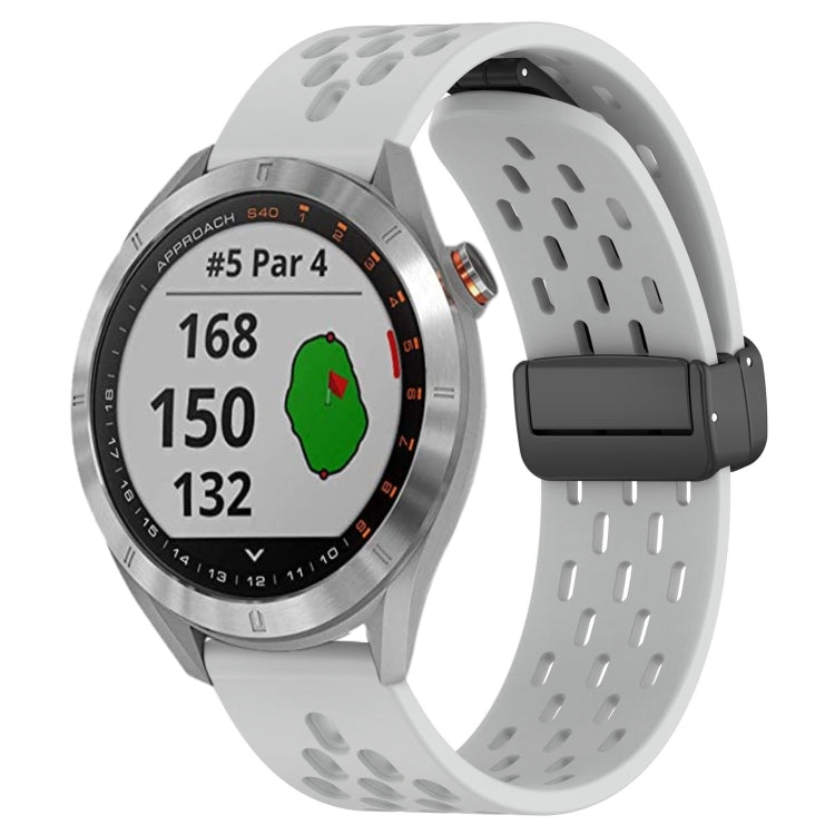 20mm Folding Magnetic Clasp Silicone Watch Band, For Garmin Venu SQ, For Garmin Forerunner 645 Music, For Garmin Approach S40