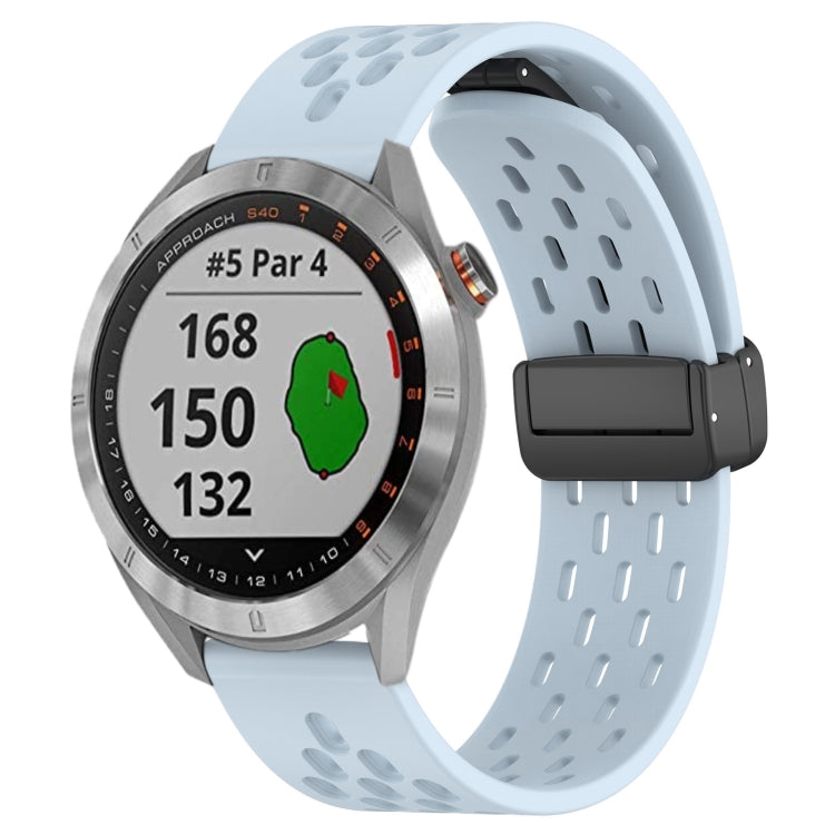 20mm Folding Magnetic Clasp Silicone Watch Band, For Garmin Venu SQ, For Garmin Forerunner 645 Music, For Garmin Approach S40