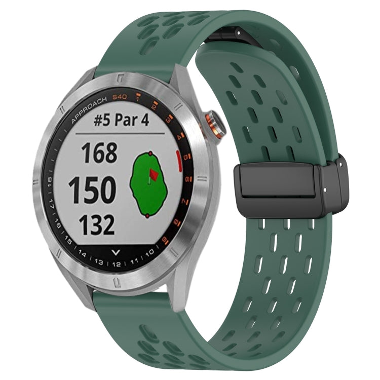 20mm Folding Magnetic Clasp Silicone Watch Band, For Garmin Venu SQ, For Garmin Forerunner 645 Music, For Garmin Approach S40