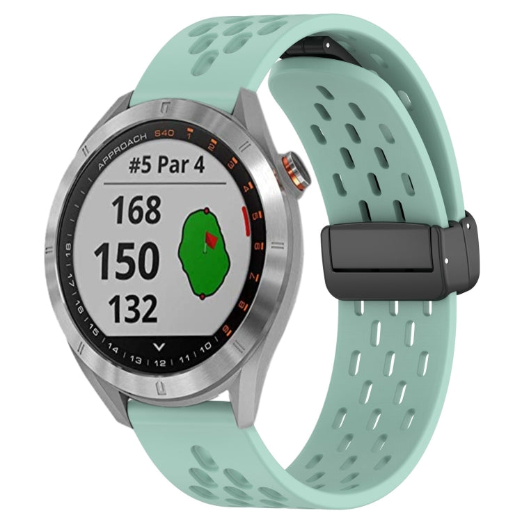 20mm Folding Magnetic Clasp Silicone Watch Band, For Garmin Venu SQ, For Garmin Forerunner 645 Music, For Garmin Approach S40