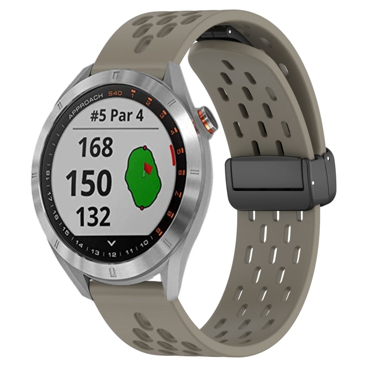 20mm Folding Magnetic Clasp Silicone Watch Band, For Garmin Venu SQ, For Garmin Forerunner 645 Music, For Garmin Approach S40