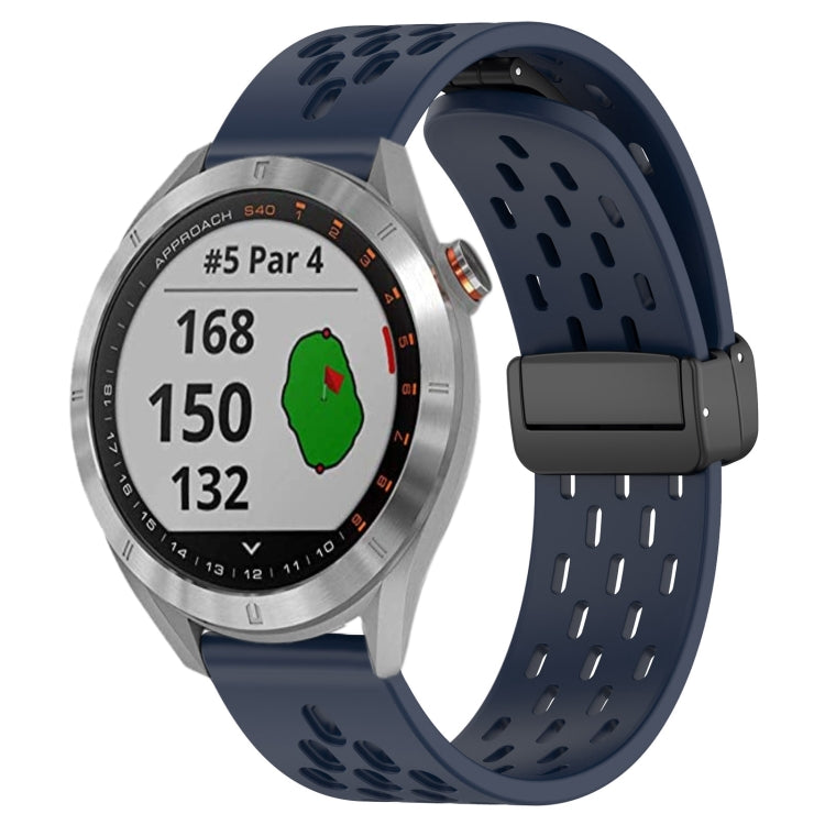 20mm Folding Magnetic Clasp Silicone Watch Band, For Garmin Venu SQ, For Garmin Forerunner 645 Music, For Garmin Approach S40