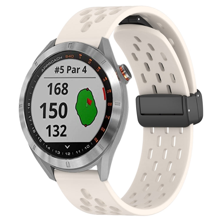 20mm Folding Magnetic Clasp Silicone Watch Band, For Garmin Venu SQ, For Garmin Forerunner 645 Music, For Garmin Approach S40