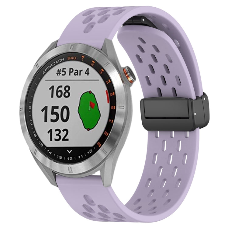 20mm Folding Magnetic Clasp Silicone Watch Band, For Garmin Venu SQ, For Garmin Forerunner 645 Music, For Garmin Approach S40