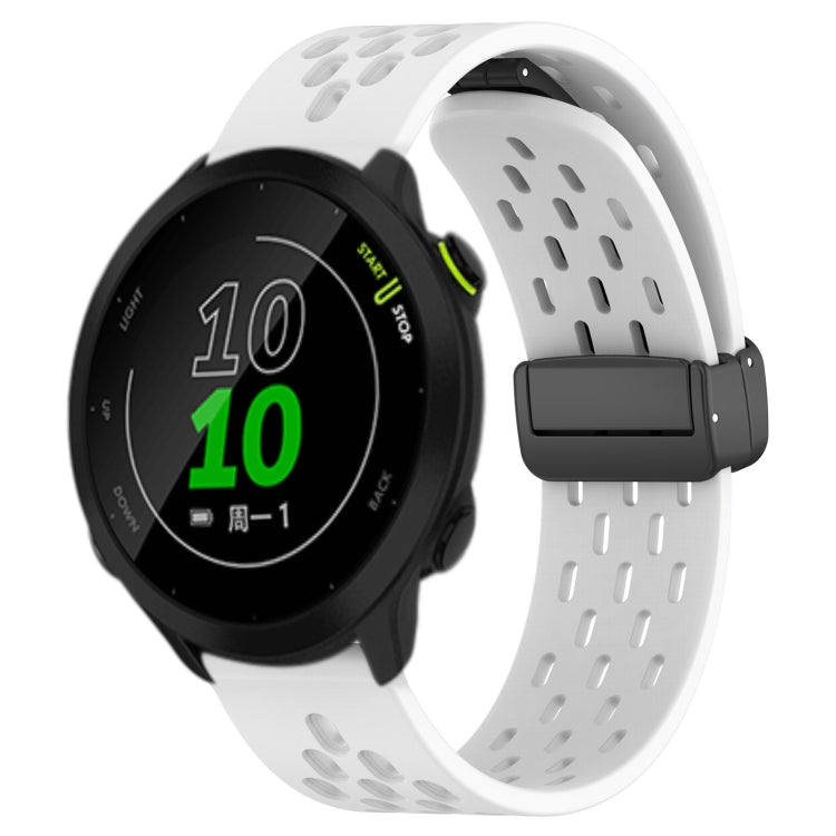 20mm Folding Magnetic Clasp Silicone Watch Band, For Garmin Forerunner 55, For Garmin Forerunner 158, For Garmin Forerunner 245 Music