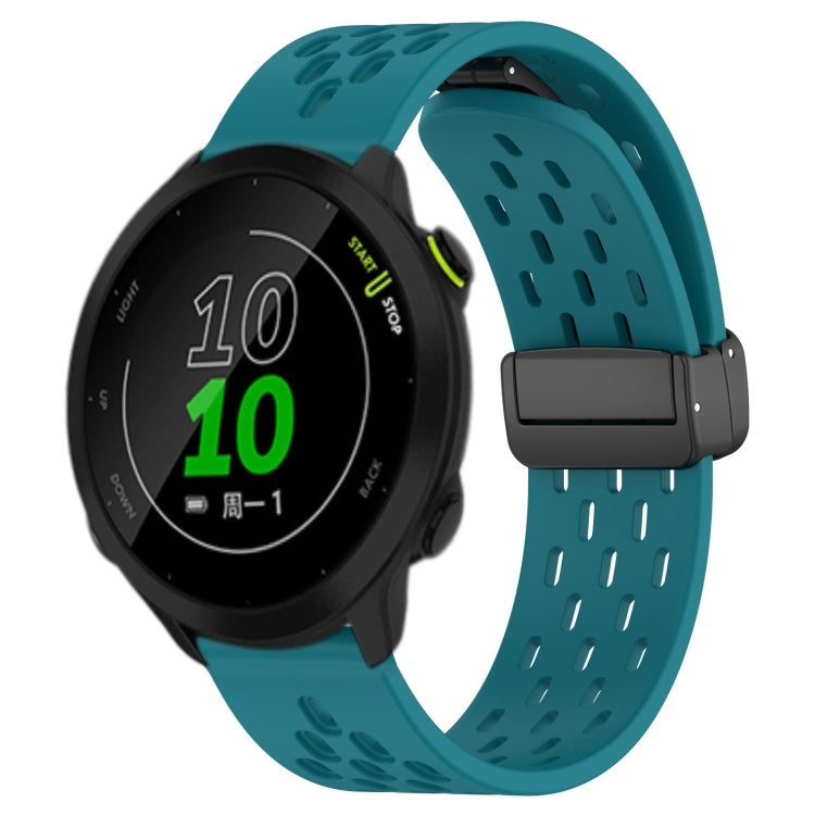 20mm Folding Magnetic Clasp Silicone Watch Band, For Garmin Forerunner 55, For Garmin Forerunner 158, For Garmin Forerunner 245 Music