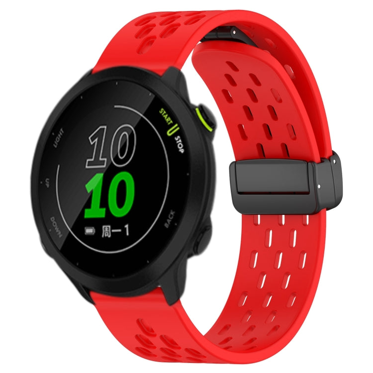20mm Folding Magnetic Clasp Silicone Watch Band, For Garmin Forerunner 55, For Garmin Forerunner 158, For Garmin Forerunner 245 Music