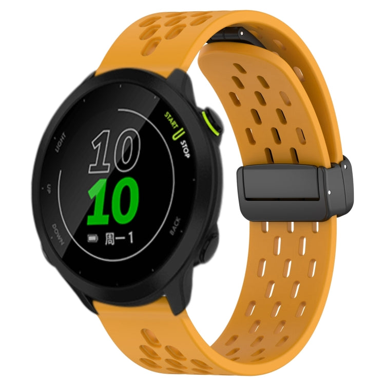 20mm Folding Magnetic Clasp Silicone Watch Band, For Garmin Forerunner 55, For Garmin Forerunner 158, For Garmin Forerunner 245 Music