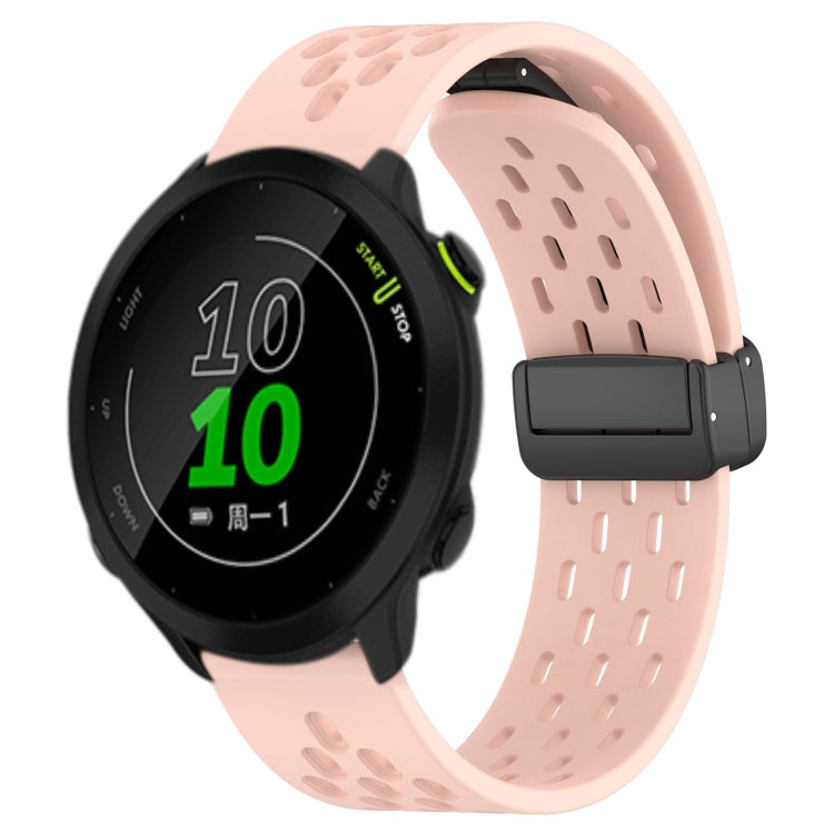 20mm Folding Magnetic Clasp Silicone Watch Band, For Garmin Forerunner 55, For Garmin Forerunner 158, For Garmin Forerunner 245 Music