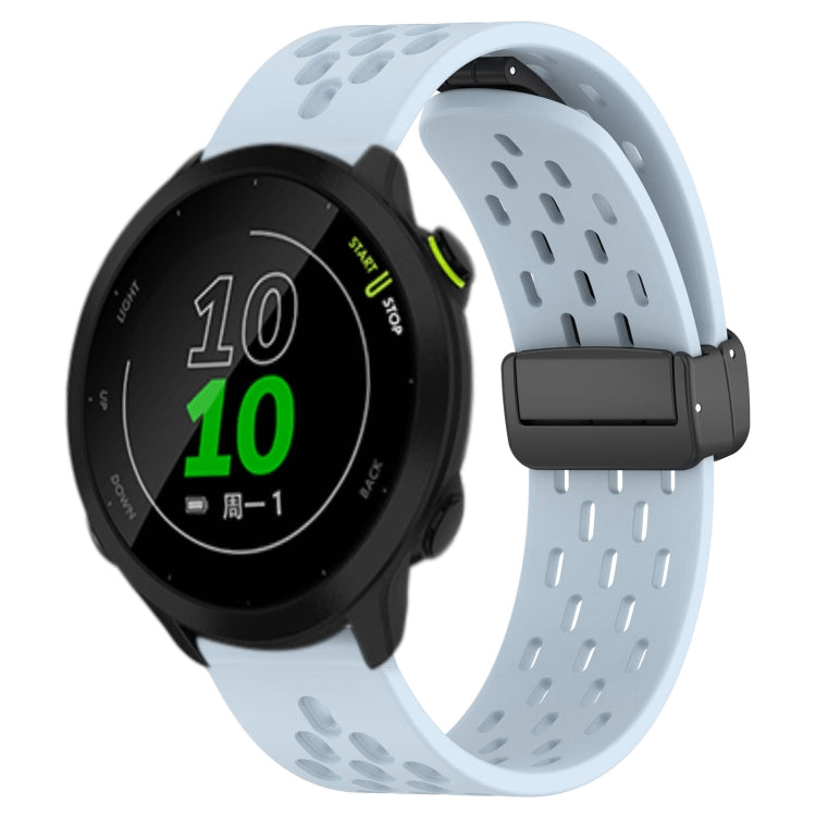 20mm Folding Magnetic Clasp Silicone Watch Band, For Garmin Forerunner 55, For Garmin Forerunner 158, For Garmin Forerunner 245 Music