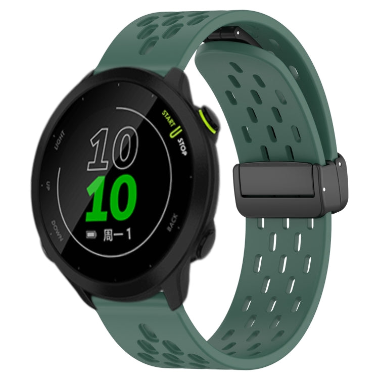20mm Folding Magnetic Clasp Silicone Watch Band, For Garmin Forerunner 55, For Garmin Forerunner 158, For Garmin Forerunner 245 Music