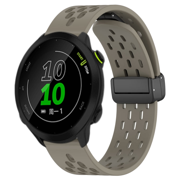 20mm Folding Magnetic Clasp Silicone Watch Band, For Garmin Forerunner 55, For Garmin Forerunner 158, For Garmin Forerunner 245 Music