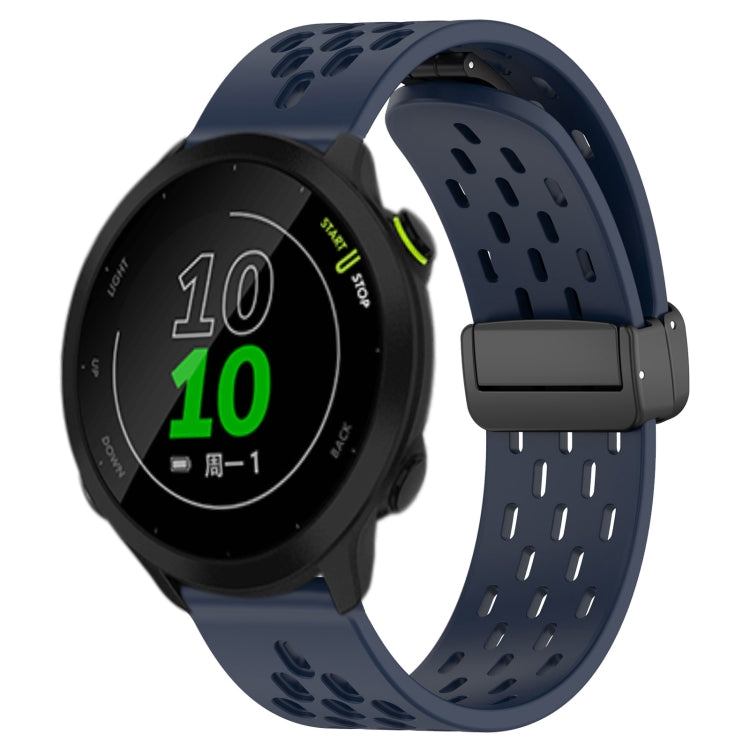 20mm Folding Magnetic Clasp Silicone Watch Band, For Garmin Forerunner 55, For Garmin Forerunner 158, For Garmin Forerunner 245 Music