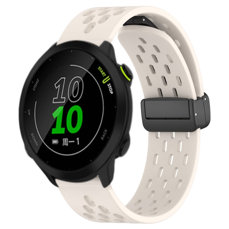 20mm Folding Magnetic Clasp Silicone Watch Band, For Garmin Forerunner 55, For Garmin Forerunner 158, For Garmin Forerunner 245 Music