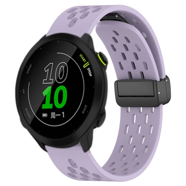 20mm Folding Magnetic Clasp Silicone Watch Band, For Garmin Forerunner 55, For Garmin Forerunner 158, For Garmin Forerunner 245 Music
