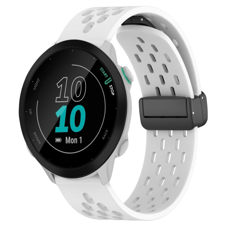 20mm Folding Magnetic Clasp Silicone Watch Band, For Garmin Forerunner 55, For Garmin Forerunner 158, For Garmin Forerunner 245 Music