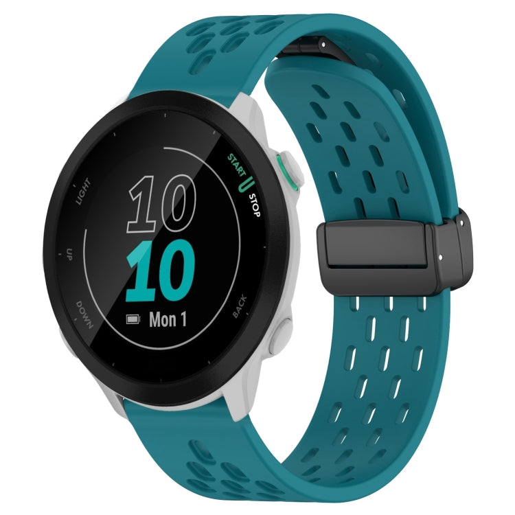 20mm Folding Magnetic Clasp Silicone Watch Band, For Garmin Forerunner 55, For Garmin Forerunner 158, For Garmin Forerunner 245 Music