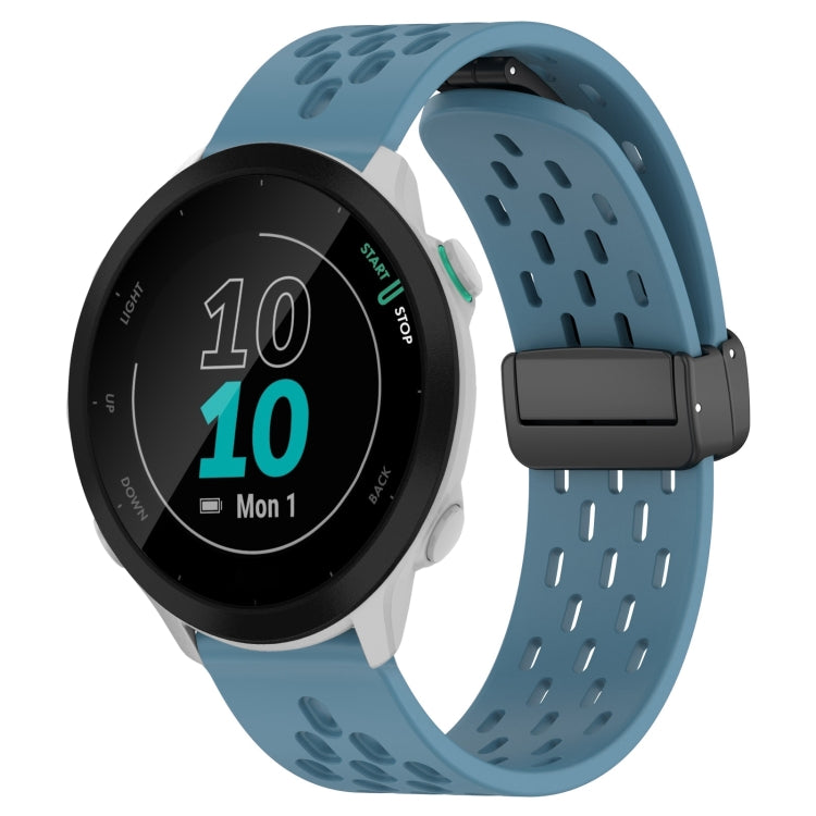 20mm Folding Magnetic Clasp Silicone Watch Band, For Garmin Forerunner 55, For Garmin Forerunner 158, For Garmin Forerunner 245 Music