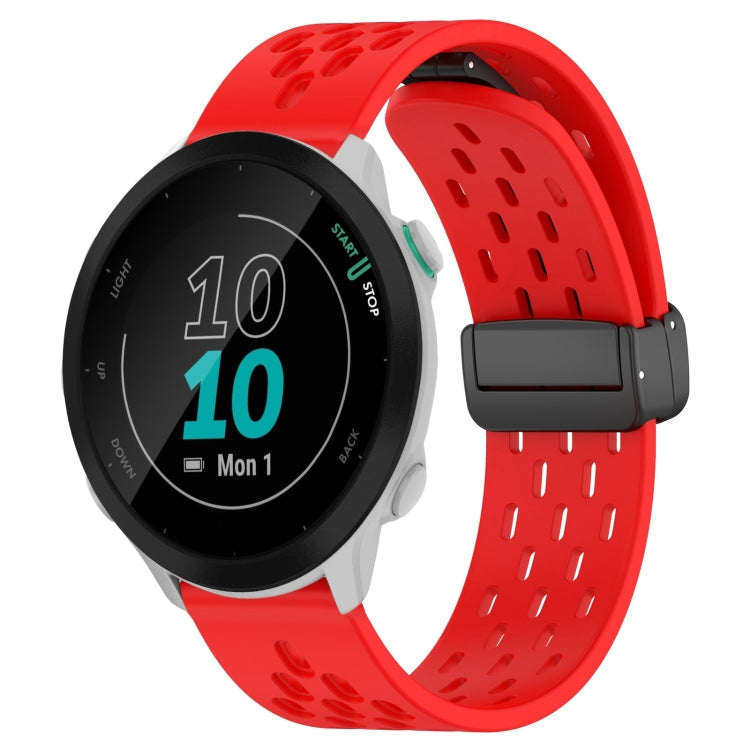 20mm Folding Magnetic Clasp Silicone Watch Band, For Garmin Forerunner 55, For Garmin Forerunner 158, For Garmin Forerunner 245 Music