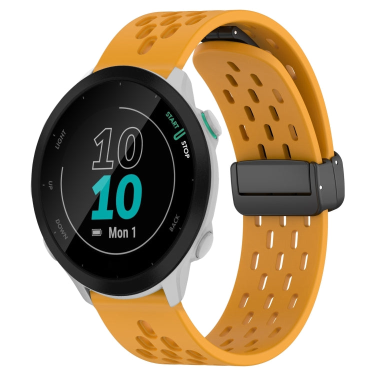 20mm Folding Magnetic Clasp Silicone Watch Band, For Garmin Forerunner 55, For Garmin Forerunner 158, For Garmin Forerunner 245 Music